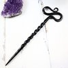 Twist Hand Forged Styling Pins Black Wicca Witch Hair Slide Renaissance Festival Hair Acceossories for Women Hair Stick