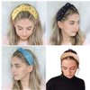 FEDANS Knot Headbands for Women Knotted Pearl Colorful Rhinestone Jeweled 2 Pcs Beaded Wide Band Fashion Headbands For Girl Bohemian Hairband