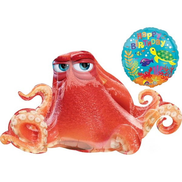 Anagram Finding Dory Party Supplies 2pc HANK Birthday Balloon Bouquet Decorations, BQ_4212