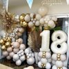 Biapian 40 Inch Cream Number 15 Balloon, 15th Birthday Balloons, Big Digital 15 or 51 Beige White Giant 15 Foil Balloon Helium for 51st 15th Birthday Decorations Anniversary Baby Shower Party Supplies