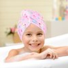 2 Pack Kids Microfiber Hair Drying Towel Girls Hair Drying Wrap Rapid Drying Hair Towel Wrap Unicorn Hair Drying Towel with Button for Women Girls Hair Turban for Wet Hair Wraps