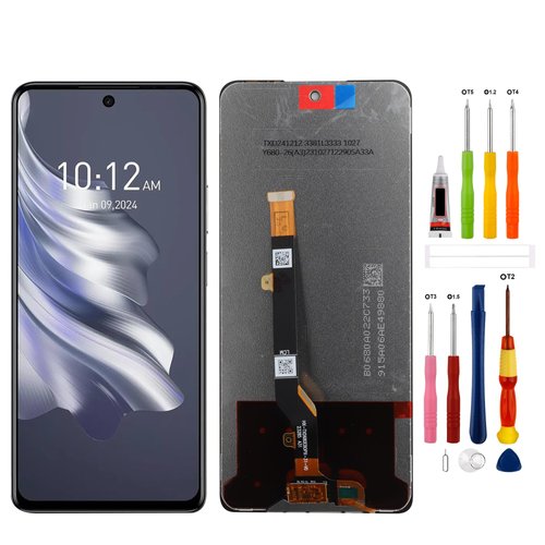 OLED Digital Display Replacement Compatible with Tecno Spark 20 Pro KJ6 (Black Without Frame) LCD Display Touch Screen Digitizer Assembly with Repair Tools