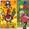 Fall Festival Games, Thanksgiving Games, Turkey Bean Bag Toss Games Banner Backdrop with 4 Big Bean Bags Fall Party Games for Kids Teens Adults Fall Party Decorations Party Favors Outdoor Games