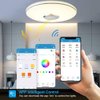 WZTO 36W LED Music Ceiling Light with Bluetooth Speaker, RGB LED Flush Mount Smartphone APP Control Remote Color Changing Ceiling Lamp, Waterproof Light Fixture for Kids Room Bedroom