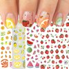 10 Sheets Strawberry Nail Art Stickers Decals Self-Adhesive Cute Fruits Strawberry Watermelon Avocado Cherry Nail Decoration Accessories for Little Girls Kids
