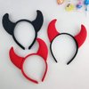 Halloween Devil Headband Devil Horns Headbands Hair Bands Red Devils Ears Headpiece Women Devil Hairband Hair Hoops Party Decoration Cosplay Costume Headdress Cute Handmade Hair Accessories 4 Pack