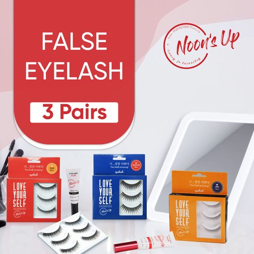 [NOON’S UP LOVE YOURSELF False Eyelash 3 Pairs] – Glue is not included!! Eyelash, Fake Eyelash, Eye Lashes, Eyebrow growth, Dramatic Lashes, Lashes with Glue (ANGEL)