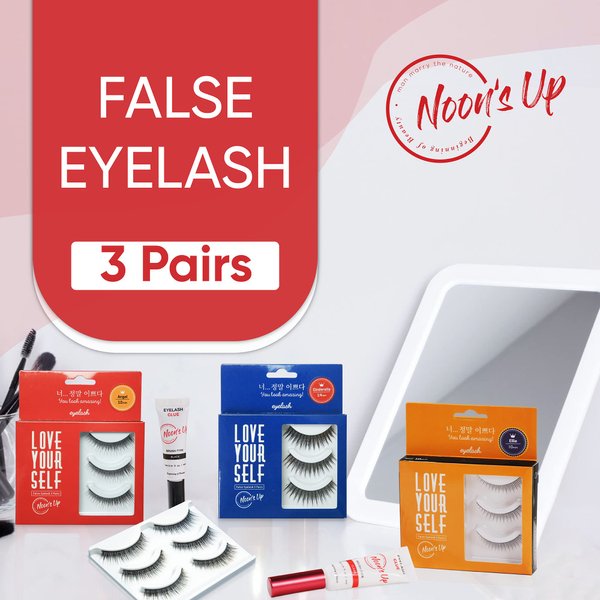 [NOON’S UP LOVE YOURSELF False Eyelash 3 Pairs] – Glue is not included!! Eyelash, Fake Eyelash, Eye Lashes, Eyebrow growth, Dramatic Lashes, Lashes with Glue (ANGEL)