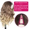 Oseti Highlight V Part Wig Ombre Upgrade Glueless U Part Wig Clip in Hair Extensions Synthetic Half Wig for Black Women Long Brown Blonde Hair Replacement Wigs for White Women (T4/33/15#)
