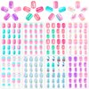 192Pcs Fake Press on Nails for Kids Pre-glue Full Cover Short False Nail Tips Stick on Nails for Kids Children Lovely Gift Girls Nail Art Decoration