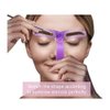 Purple Washable Eyebrow Stencils, Eyebrow Shaping Kit, Eyebrow Template,8 Styles Reusable Eyebrow Stencil with Handle and Strap Eyebrow Color Eyes