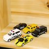 KIDAMI Die Cast Metal Little Toy Cars Set of 5, Openable Doors Pull Back Car Gift Pack for Kids (Police car)