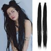 SAVASANA 24 Inch Dreadlock Extensions 20 Strands Boho Style Crochet Hair Dreads Synthetic Single Ended Hippie Loc Hair Extensions Black Handmade Crochet Braids for Women & Men