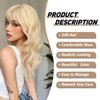 testar Blonde Wigs for White Women 22 Inch Platinum Blonde Wig With Bangs Hair Replacement Wigs Realistic Looking Synthetic Curly Wigs For Daily Party Use