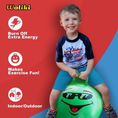 WALIKI Hopper Ball for Kids | Hippity Hop Ball | Jumping Hopping Ball | Therapy Ball | Green (Ages: 3-6 (18"/45CM))