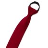 Aurya Boys'Solid Color Zipper Tie 15 inch Polyester Satin Zipper Neckties (True Red)