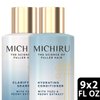 Michiru Clarifying Shampoo & Conditioner Set - Yuzu & Peony Extract, Japanese Hair Care, Hair Detox, Shampoo for Oily Hair & Hydrating Conditioner, 9 Oz Ea (2 Piece Set)