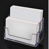 DNHCLL 1 Pack Clear Business Card Holder 2 Tiers Plastic Card Stand Organizer Card Holder Display for Home Office, Desktop, and Counter, 120 Cards Capacity