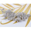 Alilang Silvery Tone Crystal Rhinestone Flower Leaf Bridal Long Hair Comb