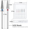 Difenni Nail Drill Bits Cuticle Nail Drill Bit Tapered Shape Cuticle Drill Bits with Storage Case,3/32 Shank Efile Bits for Nail Prep and Manicure Pedicure Tools(Fine&Medium)