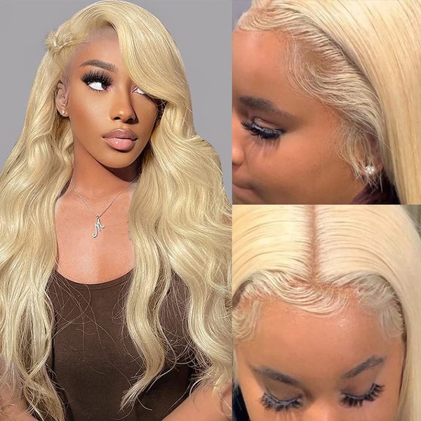Blonde Body Wave Lace Front Wigs Human Hair 613 Body Wave Lace Front Wigs Human Hair 10A Brazilian Virgin Human Hair Wigs 13x4 Lace Front Wigs for Women 180% Density 613 Curly Lace Front Wigs 26 Inch