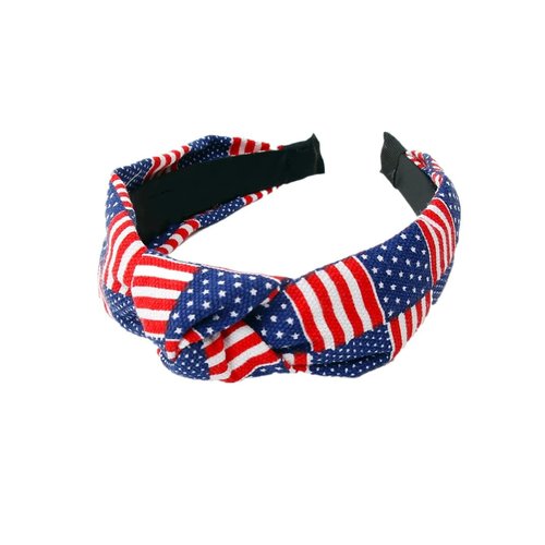 CULHEITE USA Flag Knotted Headband for Women Independence Day Patriotic Stars Stripes Hair Band Fashion Holiday Style