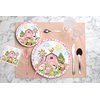 Farm Animals Party Supplies Tableware Set Pink Animal Farm Barnyard Tableware Include Dinner Plates,Napkins, Fork,Cutlery, Farm House Animal Barnyard Theme Party Decorations | Serves 16 (Pink)