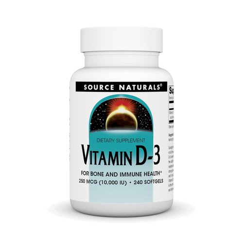 Source Naturals Vitamin D-3, Supports Bone & Immune Health*, 250 mcg (10,000 IU) - 240 Softgels