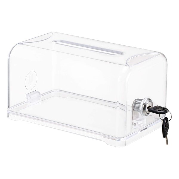 Polmart Clear Suggestion/Business Card/Drawing Box with Lock