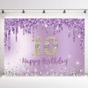 INRUI Purple Happy 10th Birthday Photography Background Girls Sweet Ten Years Old Birthday Party Decorations Backdrop 7x5FT