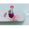 Leefai Pro Fingerboard Wheels - Pro Finger Skateboard Wheel Handmade - 7.5mmx4.5mm –New Street Shape Design - Swirl Colorway (Green)