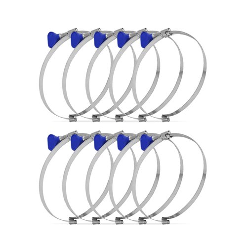 POWERTEC 70226-P2 4 Inch Left Hand Keyed Bridge Hose Clamp, Thumb Screw Key Adjustable Stainless Steel Hose Clamps for Dust Collection, Dust Collector and Dryer Vent Hose, 10 pack