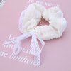 Andelaisi Boho Bow Hair Scrunchies Lace Elastic Scrunchies Vintage Lace Elastic Hair Rope Big Scrunchy Lace Bands Rope Ponytail Holder Hair Accessories for Women(White)