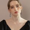 Black Waterdrop Geometric Drop Dangle Earrings for Women Girls Stainless Steel Teardrop Dangle Earrings Trendy Jewelry Gifts