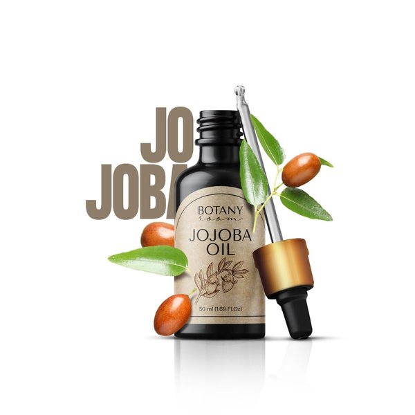 BotanyRoom 100% Pure and Organic Jojoba Oil - All-Natural Moisturizer for Hair, Skin, and Nails, Promotes Hydration, Softness, and Radiance, Cold-Pressed, Premium Quality