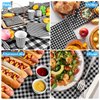 Gatherfun Disposable Paper Napkins Black and White Gingham for Dinner Picnic and Parties (Pack of 50)