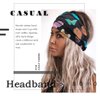 Aceorna Boho Butterfly Headbands Stretch Knotted Hairbands Floral Printed Hair Bands Elastic Turban Head Wraps Wide Head Bands for Women and Girls Pack of 4 (Butterfly A)