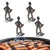 natalieenati 4 PCS Funny BBQ Stand Man Hot Dog Holder-Reusable Stainless Steel Hotdog and Sausage Stand-Portable Hot Dog Roaster-Barbecue Grill Accessories-Ideal For Camping And Party Gifts