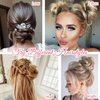 HOOJIH Messy Bun Hair Piece, Super Long Tousled Updo Hair Bun Extensions Wavy Hair Wrap Ponytail Hairpieces with Elastic Hair Band for Women HB007 Grace - Platinum with Medium Blonde Mixed