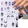 6 Sheets Iridescent Nail Art Stickers 3D Self Adhesive Holographic Nail Stickers Irregularity Abstract Eyes Nail Decals Rainbow Mushroom Star Moon Nail Design Stickers for Women DIY Acrylic Nail Art