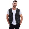 Gihuo Mens Fishing Vest Summer Outdoor Work Vest Utility Safari Travel Lightweight Sleeveless Jackets with Pockets（Black-M）