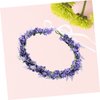BIUDECO 2pcs Lavender Floral Wreath Lavender Flower Hawaiian Flower Lavender Headband Bridal Headpieces for Wedding Wreath Flower Headpiece Lavender for Women Fairy Hair Blue Flower Bride