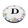 Cell Phone Pop Out Holder,Floral White Daisy Flower Letter D PopSockets Grip and Stand for Phones and Tablets