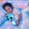 Athoinsu Light up Seahorse Stuffed Animals LED Soft Ocean Life Plush Toy with Night Light Bedtime Pal Children's Day Birthday Gifts for Toddler Kids, 8''(Blue)