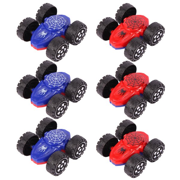 LITTLECUCU Toys for 1 Year Old Boy, 6 Pack Toddler Car Toys for Ages 0-2, First Birthday Gifts for Boys Cartoon-Themed Design with Dual-Sided Appeal, Powered by Inertia
