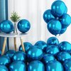Chrome Blue Balloons, 50 PCS 10 Inch Double-Layered Metallic Light Blue Balloons, Shiny Thick Chrome Metallic Light Blue Latex Helium Balloons for Birthday Wedding Graduation Party Decoration Supplies