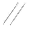 FULINJOY 2PCS Stainless Steel Cuticle Pusher and Cutter, Dual Head Cutter and Trimmer Manicure Tool Set for Fingernail and Toenail