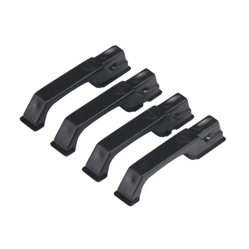 Dilwe 4Pcs RC Car Door Handles, Plastic Simulation Door Handles with Screws for Traxxas -4 D90 Axial SCX10 1/10 RC Crawler Car(Black) Car Model Accessory