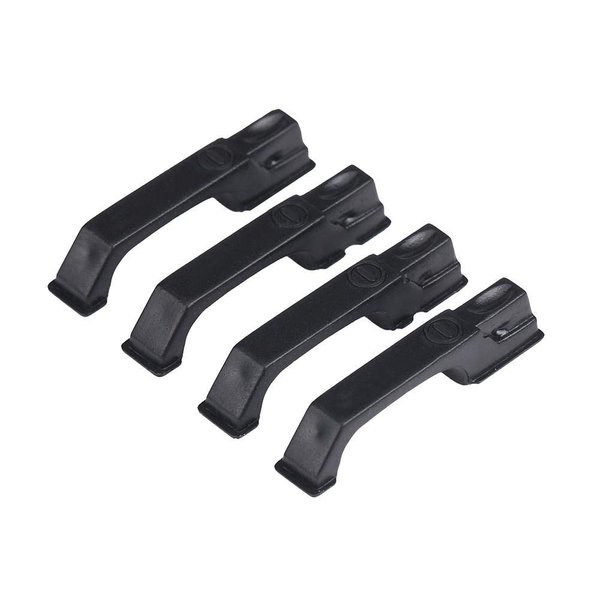 Dilwe 4Pcs RC Car Door Handles, Plastic Simulation Door Handles with Screws for Traxxas -4 D90 Axial SCX10 1/10 RC Crawler Car(Black) Car Model Accessory