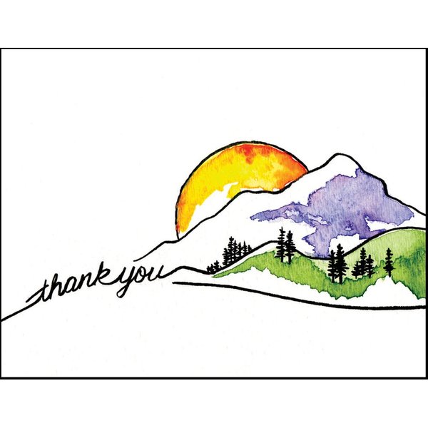 Peaks Publishing Inc Thank You Cards - Mountain Sun Note Cards Set of 12 Greeting Cards and Envelopes